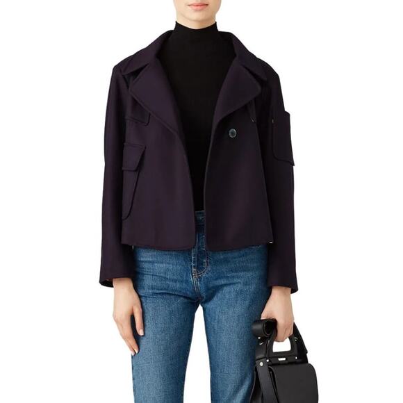 Jil Sander Navy Cropped Coat - Picture 1 of 8
